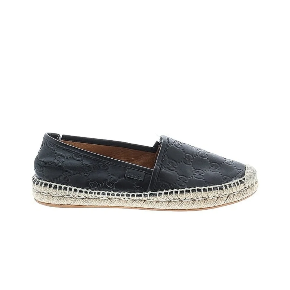 GUCCI Black Espadrille Slip-On Shoes - Picture 1 of 7
